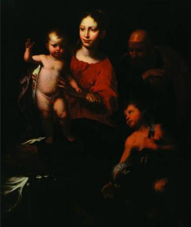 Bernardo Strozzi Holy Family with St. John the Baptist oil painting picture